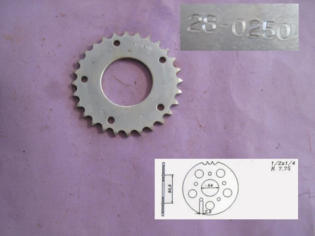 Kreidler Kettenrad 28 Z für z.B. RS RSH Mustang Florett LK600 LK 800 usw - nos