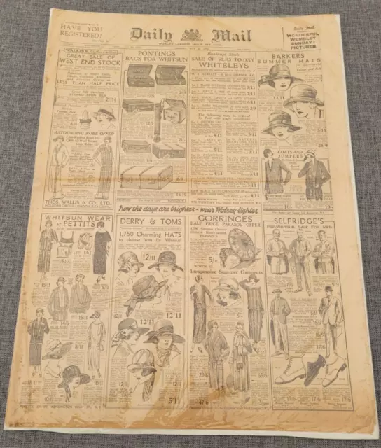 Daily Mail Damen Mode Last Net Verkauf 26. Mai 1924 Zeitung