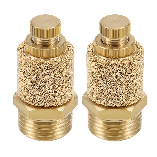 Haut  échappement air pneumatique réglable cuivre BSPT 3/8 Or 2pcs
