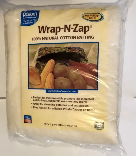 Envoltura-N-Zap 100% algodón natural bateo microondas 45"" x 36"" pellon