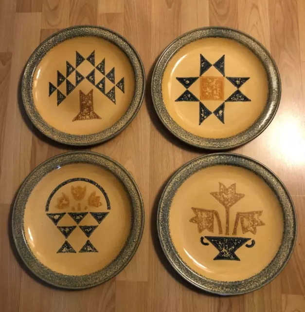 Pfaltzgraff  America  MAFA  10" Dinner Plates  Set of 4  Castle Mark  USA  NICE!