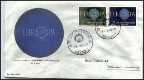 1960 Europa Mi.Nr. 1774-1775 a/ Feldpost Brief BEYOGLU Cover with Stamps