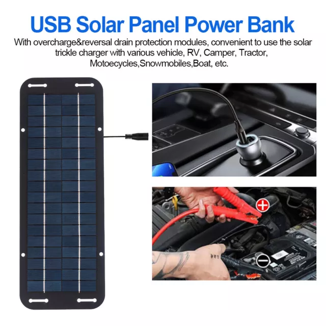 Portable 60W 12V Solar Panel Trickle Battery Charger Car Van Caravan Boat Kit