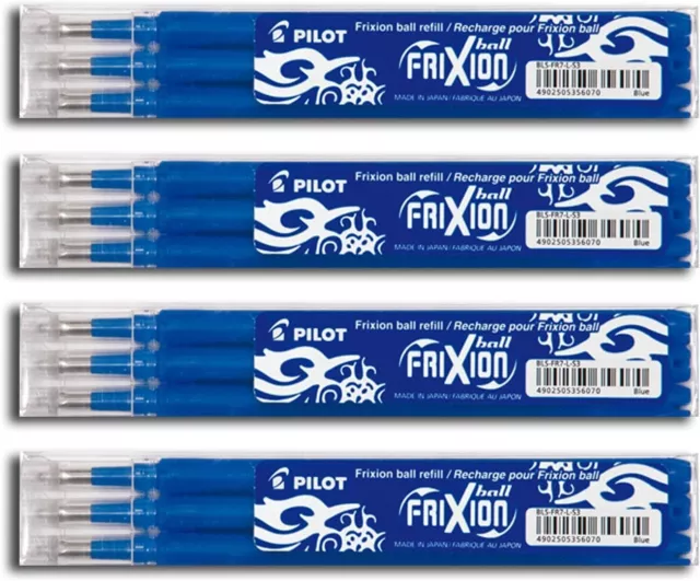 PILOT FRIXION REFILL 4 set da 3 Ricariche per penna cancellabile Frixion blu  EUR 12,99 - PicClick IT