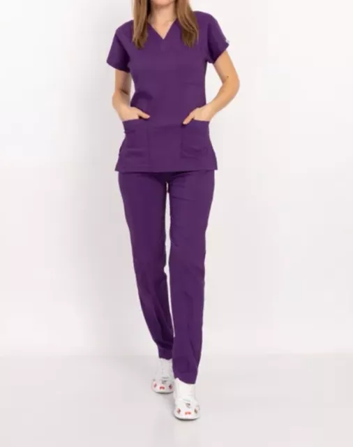 Unisex Medical Scrub Uniform, Doctor, Nurse, Dentist, Top and Bottoms Set Cotton