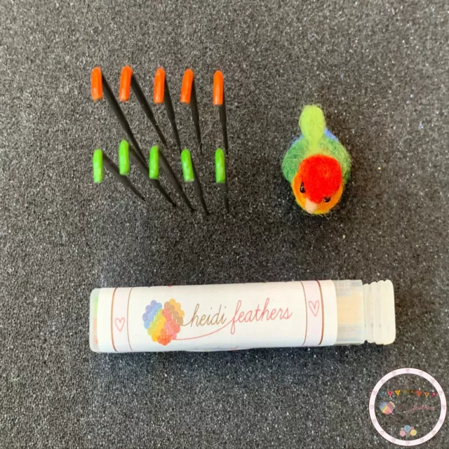 Heidifeathers® Filznadeln - Reverse Mix (hellgrün 36G + orange Spitze 40G)