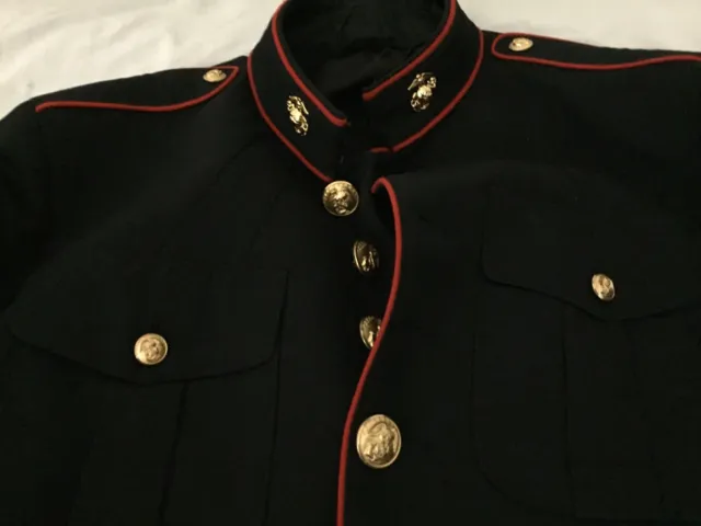 USMC OFFICER DRESS Blues Jacket Blouse Size 48 R - MASTER SERGEANT E8 ...
