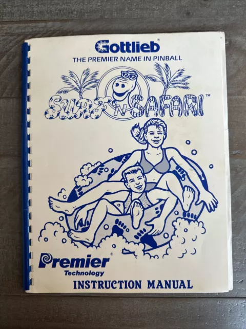 Vtg Gottlieb Surf 'N Safari Pinball Arcade Game Manual