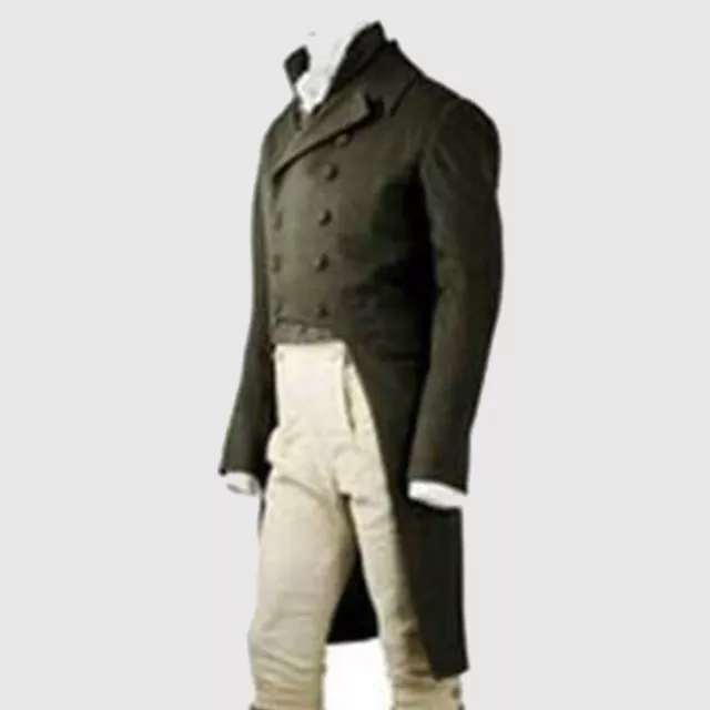 New Men Mr. Darcy Regency Green wool Custom Made Tailcoat 2