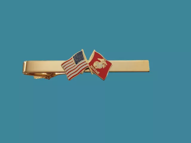 U.s Military Marine Corps Tie Bar Tie Tac Marine Corps Flag U.s.a Flag U.s Made