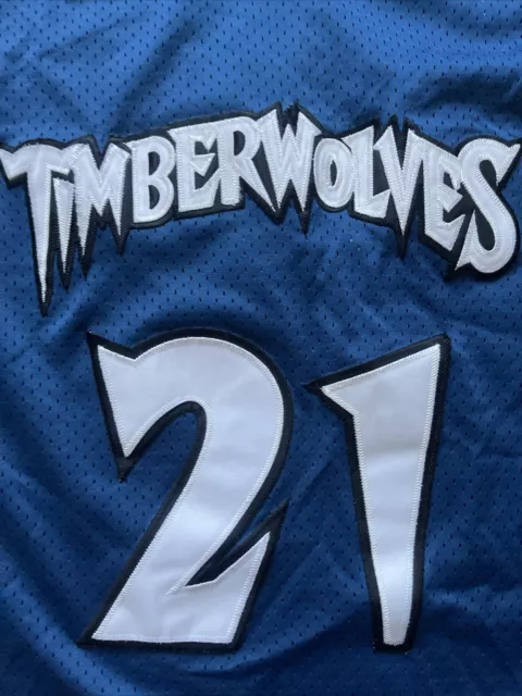 CAMISETA DE COLECCIÓN NBA Minnesota Timber Wolves GARNETT CAMPEÓN AUTÉNTICO CORTE PROFESIONAL TALLA 40 3