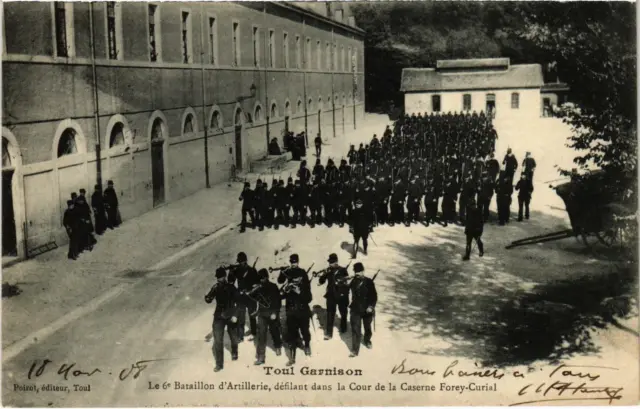 CPA Military Toul - The 6th Artillery Battalion Parading in (90326)