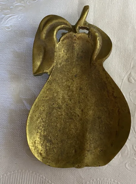 Vintage Brass Pear Shaped Trinket Coin Dish  4.5x 3