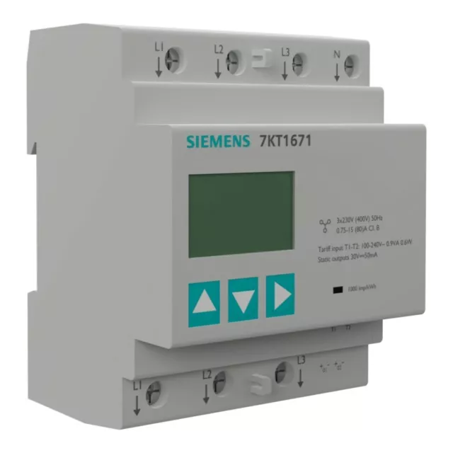 Compteur Électrique Sentron Pour din Rail Triphasé 80A Mid Siemens 3657