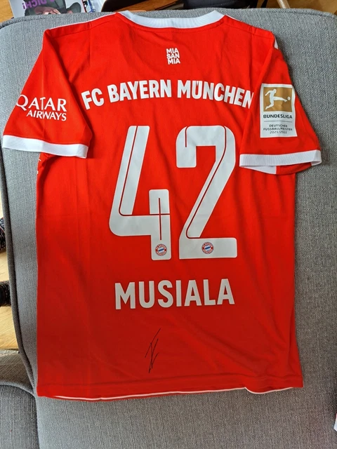 Signiertes FC Bayern Trikot, Jamal Musiala, Größe S, Bundesliga Version