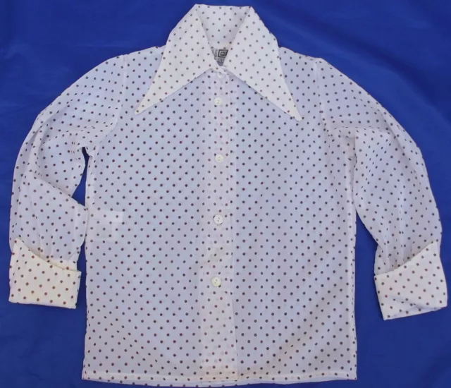 Girls vintage polka dot blouse TERYLENE 1960s 1970s Age 5 6 7 8 9 10 year UNUSED 3