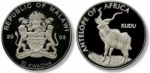 Malawi 2003 Large Proof 10 Kwacha-Antelope Kudu