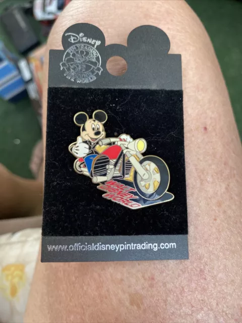 Walt Disney World Disney Around The World Mickey Mouse On Motorcycle Lapel Pin
