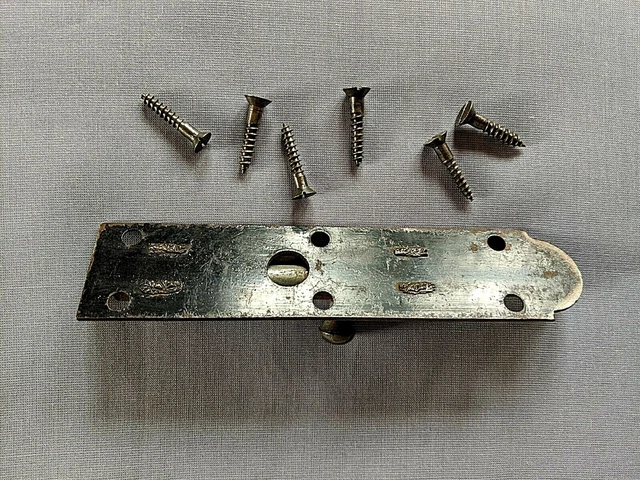Vintage Heavy Steel Barn Gate shed Door 6" Bolt W/Screws 3
