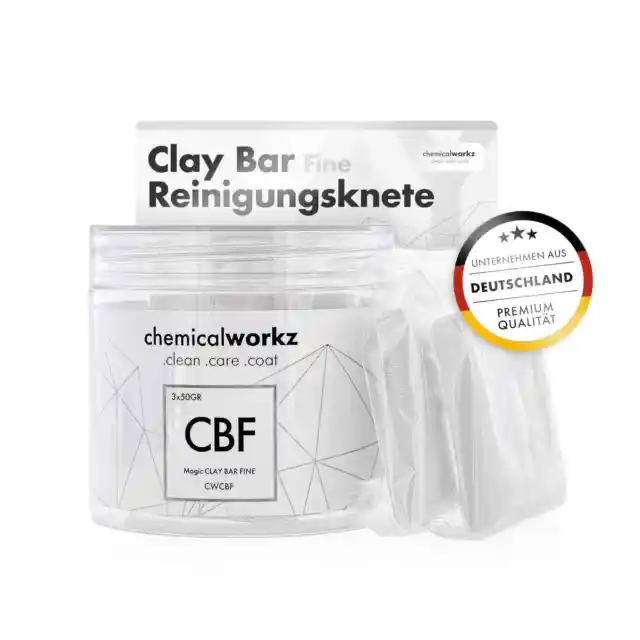 ChemicalWorkz Reinigungsknete Auto Knete Lackreiniger Magic Clay Bar 2×50g fein
