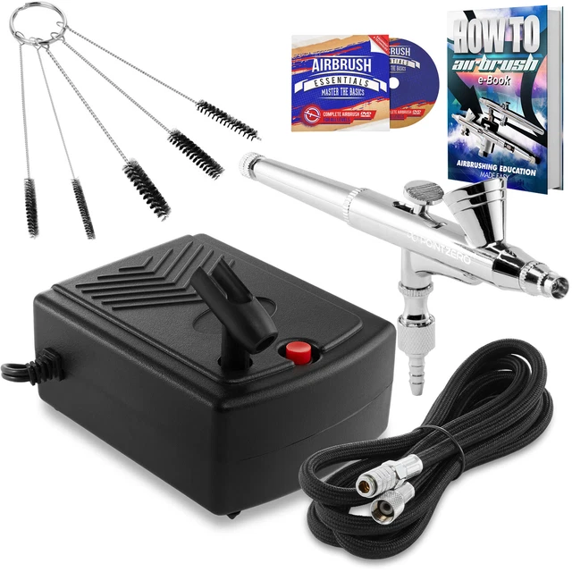 STARTER AIRBRUSH KIT Dual Action Gravity Feed Air Compressor Crafts Art