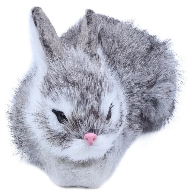 15Cm  RéAliste Mignon en Peluche Lapins Fourrure Animal RéEl Lapin de Pâques SF2