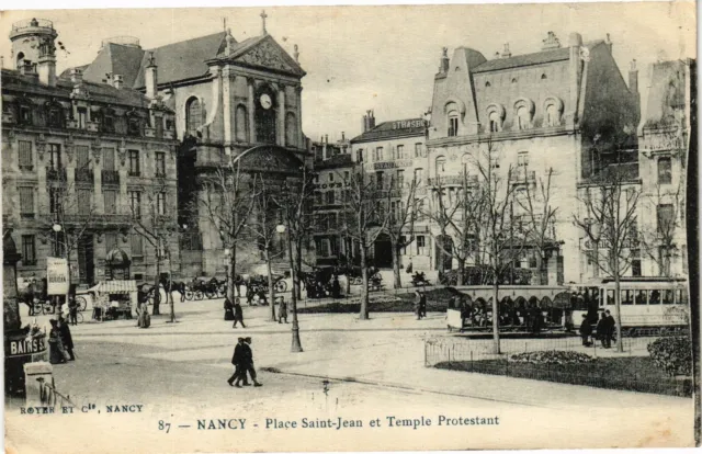 CPA Nancy-Place Saint Jean et Temple Protestant (186932)