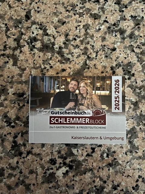 SCHLEMMERBLOCK GUTSCHEINBUCH 2025/2026 Kaiserslautern Neu mit Gutschein ...