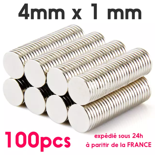 100PCS N35 Mini Aimants Ronds Dia 4mm X 1mm Néodyme de Terres Rares 4x1 Magnet