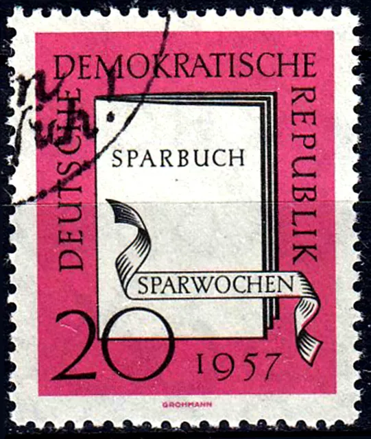 Deutschland DDR gestempelt Esst Ersttag Sparwoche Sparbuch Spardose 1957 / 2615