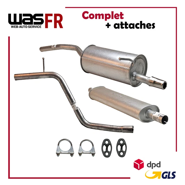 Ligne D'échappement Complète Pour Dacia Duster 1.6 16V 2WD (2010+) - Silencieux Inclus, Kit De Montage