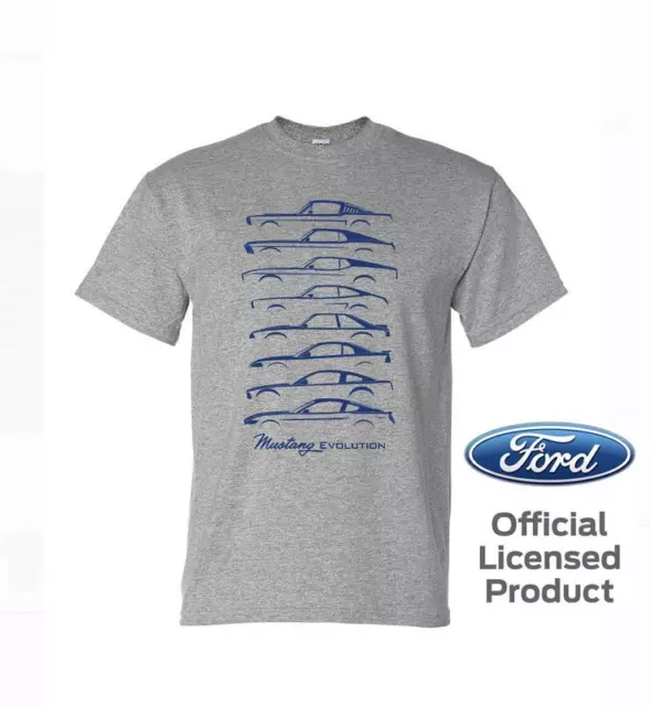 FORD MUSTANG Evolution T-SHIRT - Licensed Product M L XL XXL GT grau Shelby USA