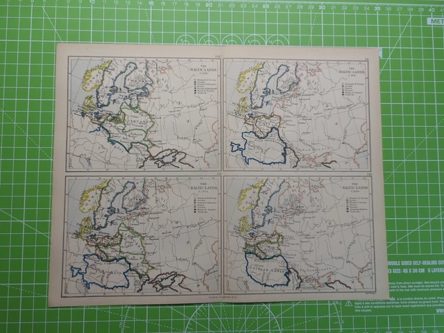 1882 The Baltic Lands 1701 1772 1795 1809 A.D Map - Weller