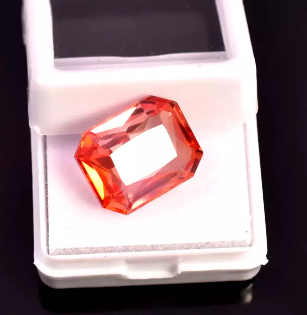 15.20 Ct Natural Padparadscha Sapphire Emerald Cut Certified Loose Gemstone