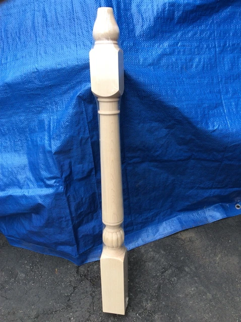 New - Solid Hard Wood Maple Newel Staircase Post - 34.5” By 2 3/4”