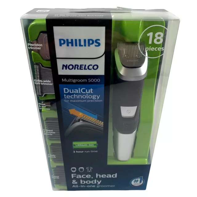 Philips Norelco Multigroomer 5000 Dual Cut All in One Trimmer Mens 18 Piece New
