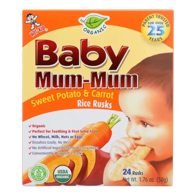 Baby Mum Organic Teeth Rice Rusk Rick Snack With Sweet Potato And Carrot Flavor