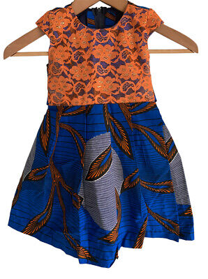 Dress Kids Round Toddler Girls Traditional 1-6Y African Style Princess Blue
