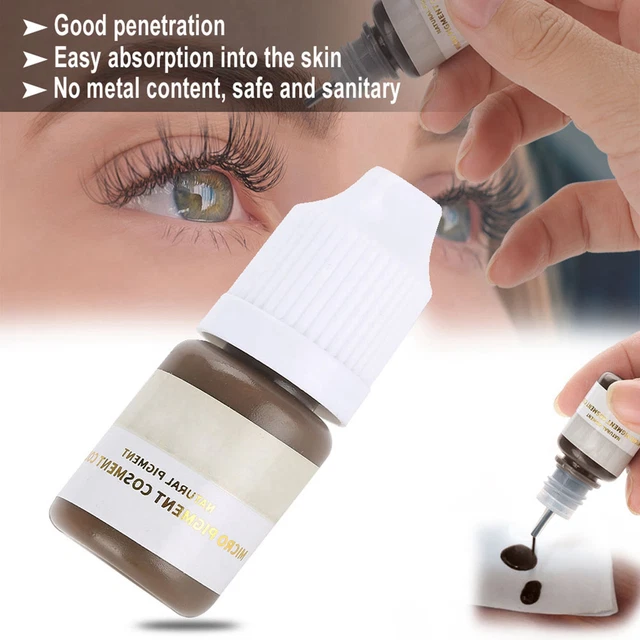 Tinta pigmentaria microblading semipermanente para cejas labios línea de ojos color marrón oscuro y
