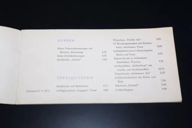 Speisekarte Interhotel Stadt Halle Hotelrestaurant DDR 1965 2