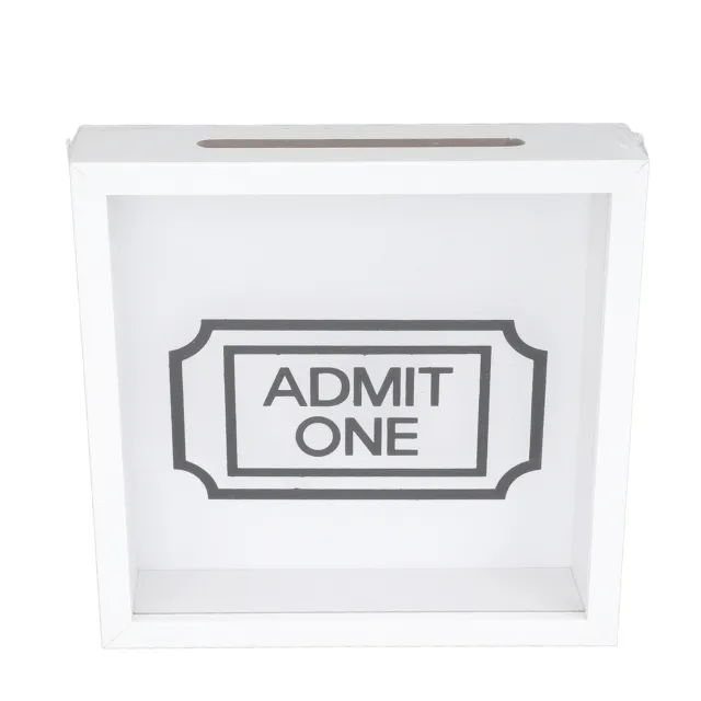 White Ticket Shadow Box with Photo Frame Memory Storage Box for Ticket 20x20cm