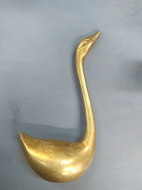 Vintage Solid Brass Swan - Mid Century Swan Figure