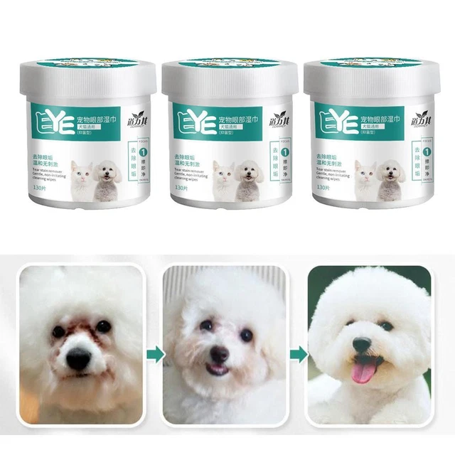 3x DETERGENTE CANE MACCHIE per RIMUOVERE DETERGENTI OCCHI per GATTI ANIMALI 130