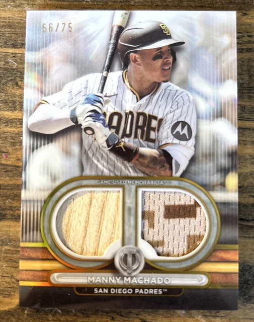 2024 TOPPS TRIBUTE Manny Machado DUAL RELIC GU Jersey & Bat ’d /75