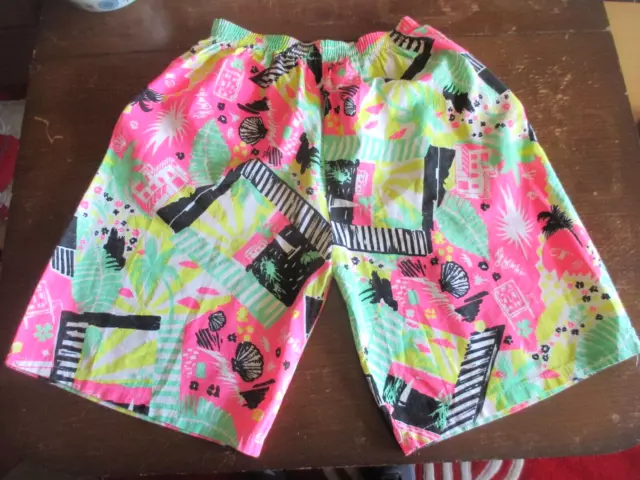 Pantaloncini Surf Board Ragazzo Uomo RETRÒ ELASTICIZZATI AL NEON VITA Vintage SMALL Cotone Pantaloncini Surf Board Ragazzo Uomo RETRÒ ELASTICIZZATI AL NEON VITA Vintage SMALL Cotone