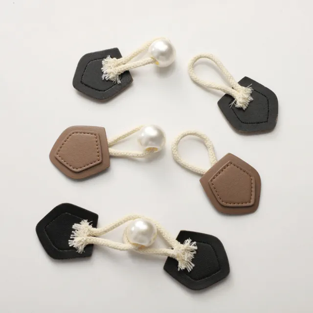 Unisex Toggles PU Leather Fasteners New Closure Clothes 4Pcs Coat Buckle Bead