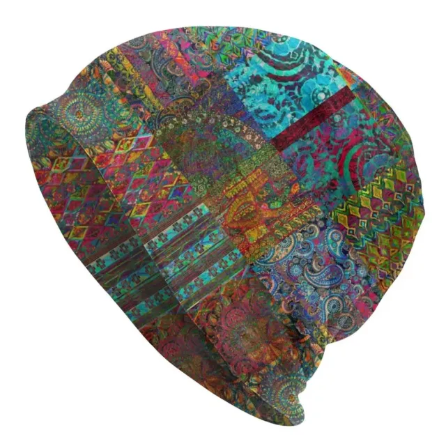 Bohemian Wonderland Bonnet Boho Tribal Geometric Skullies Beanies Dual-Use Hats