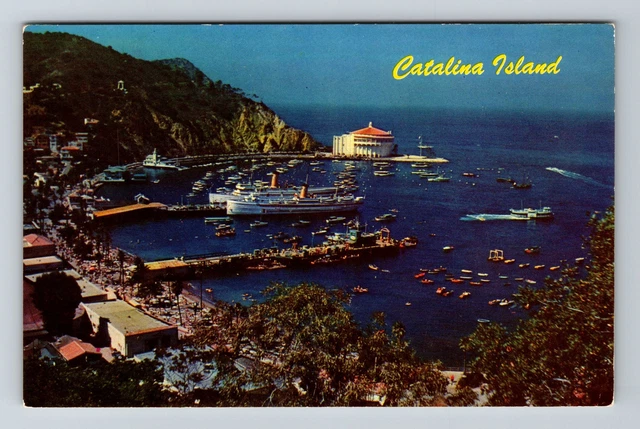 Crescent Bay CA- California, Scenic Aerial Harbor View, Vintage Postcard