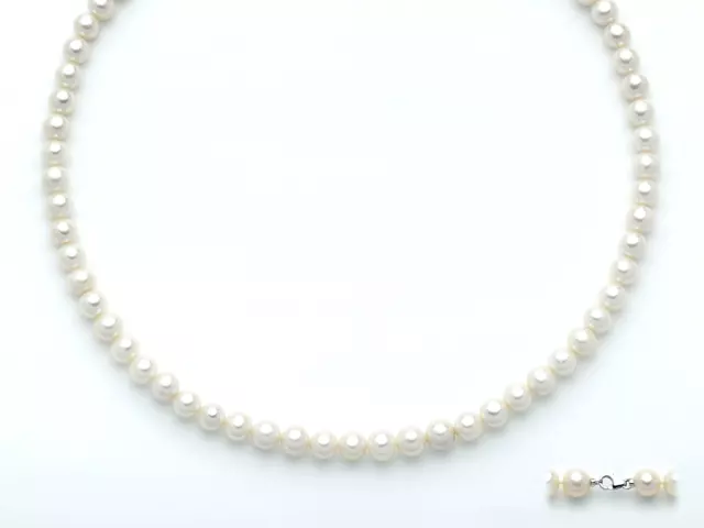 Miluna Collana Perle Naturali  E Oro Bianco  18Kt Referenza 1Mpa455_45Nl587