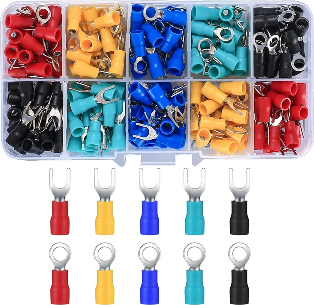 200 Pcs Electrical Insulated Wire Connectors Kit, Wire Terminals Lug Set, Mixed